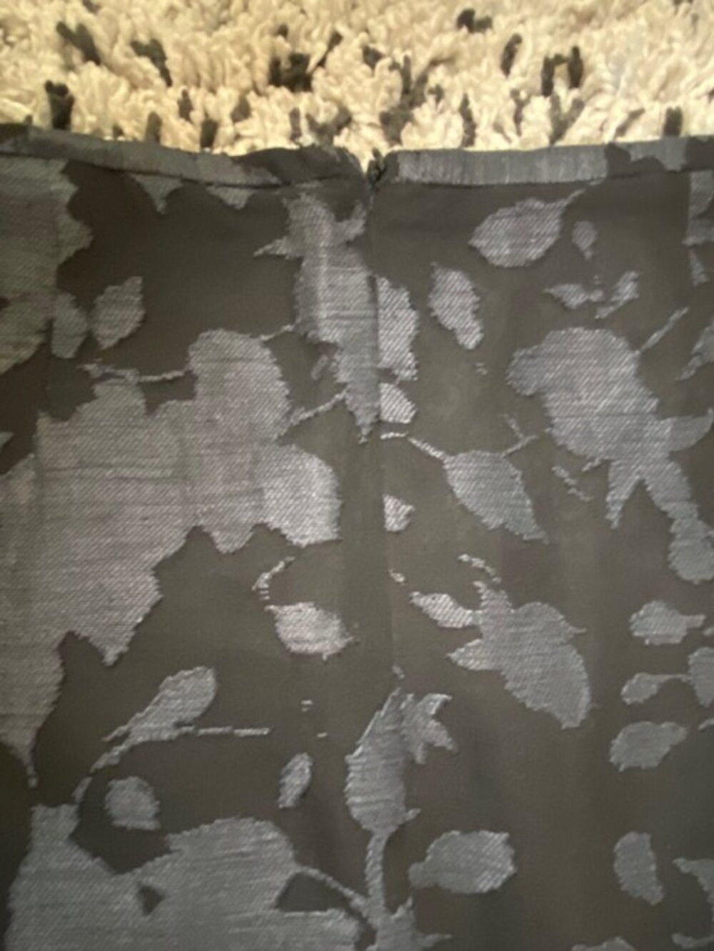 VTG Valentino Miss V Silk/ Linen Pencil Skirt Floral Jaquard overlay Black 10 - Picture 7 of 16